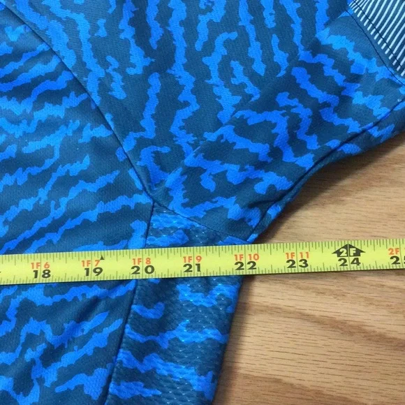 1X NW blue zig zag print full zip cycling jersey - Picture 9 of 16